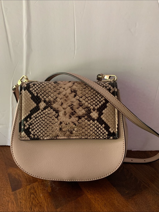 kate spade Handbags - kate spade Blush Crossbody with Snake-Print Flap